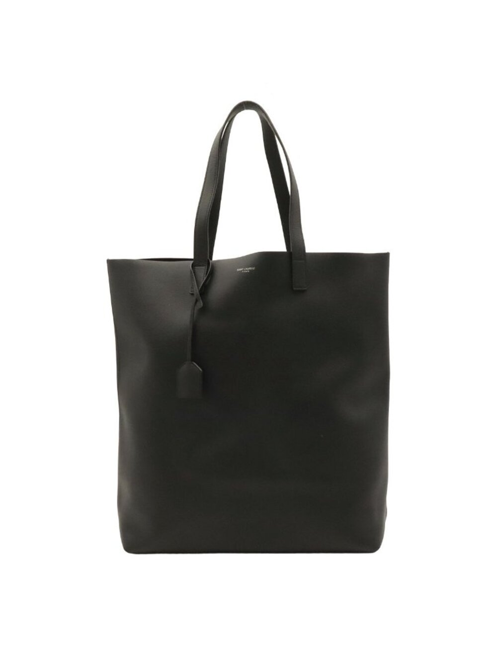 Saint Laurent Paris Shopping Gold Tote Bag Leather Black
